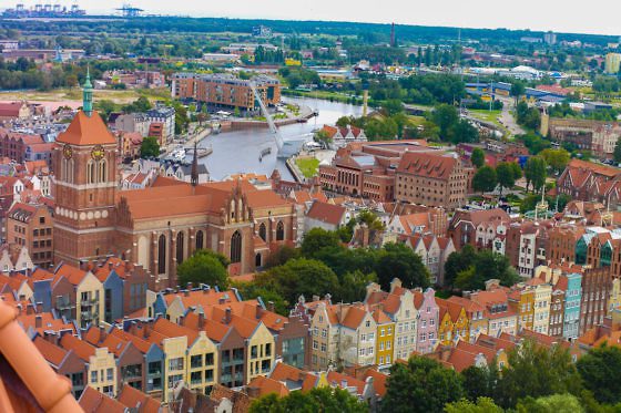 Aussicht von der Marienkirche in Danzig