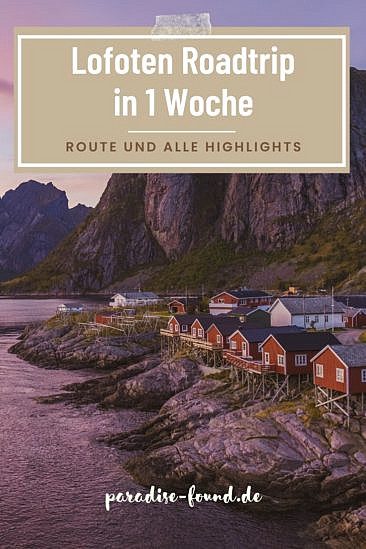 Lofoten Roadtrip Route in 1 Woche