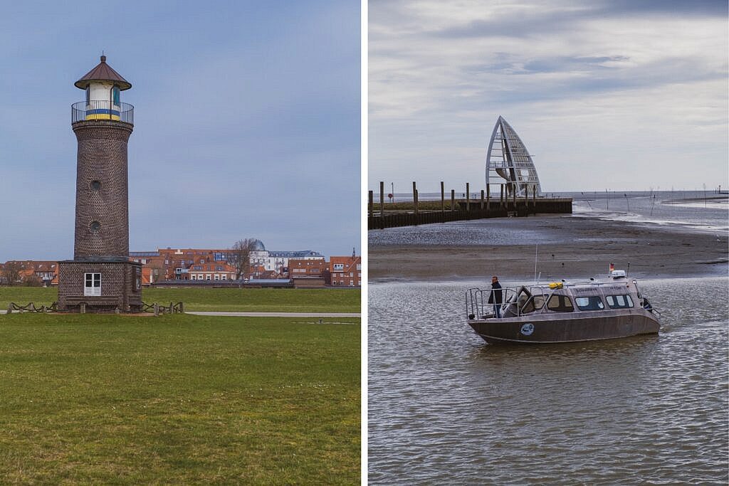Insel Juist Sehenswürdigkeiten Memmertfeuer und Seezeichen