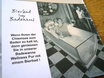 Bierbad im Badehaus im Einsatz