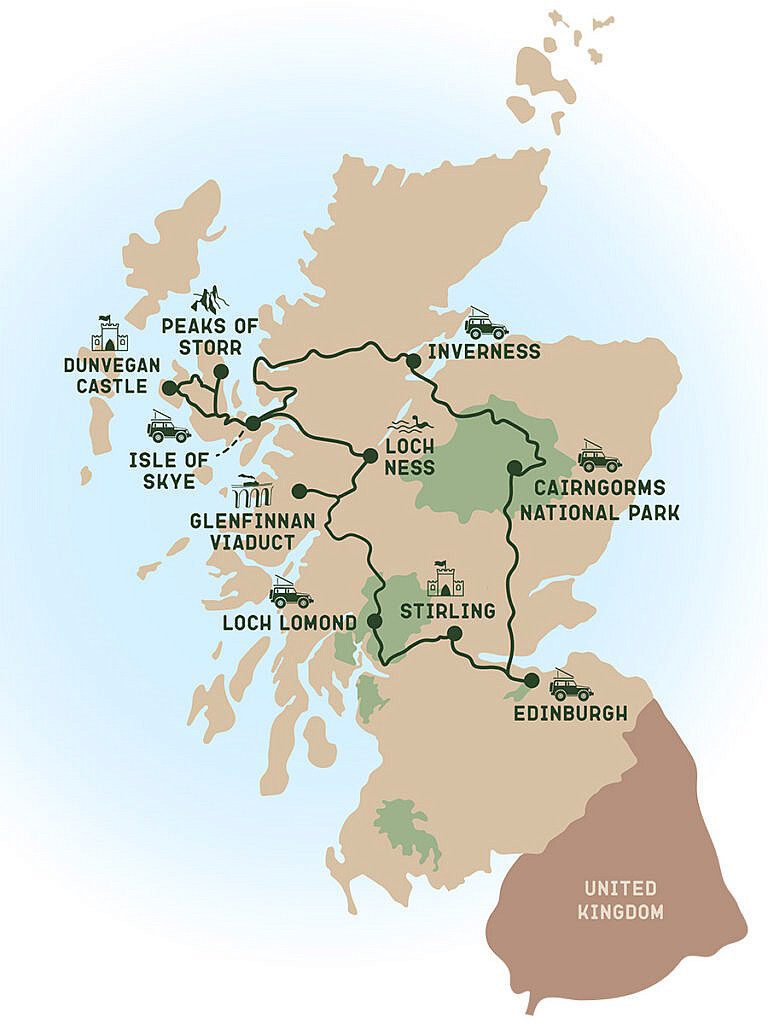Scotland Nomads Schottland Rundreise Route